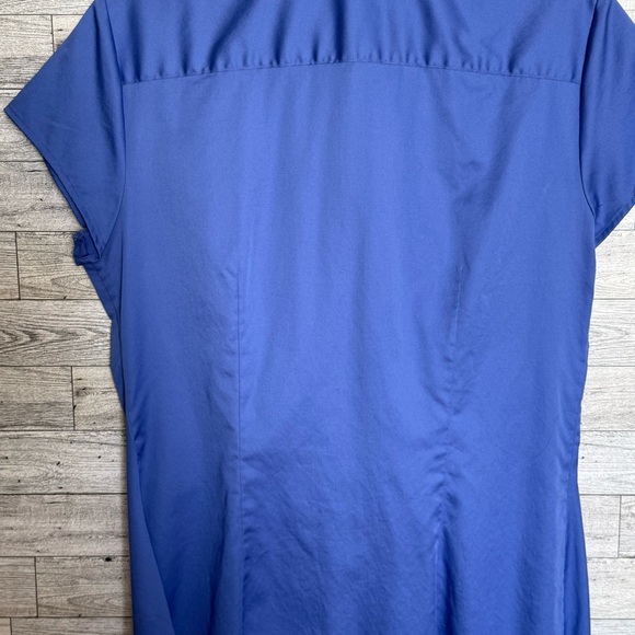 Antonio Melani Ellie Blouse Shirt Blue Button Front Cap Sleeve Cotton Small Posh - Picture 9 of 13